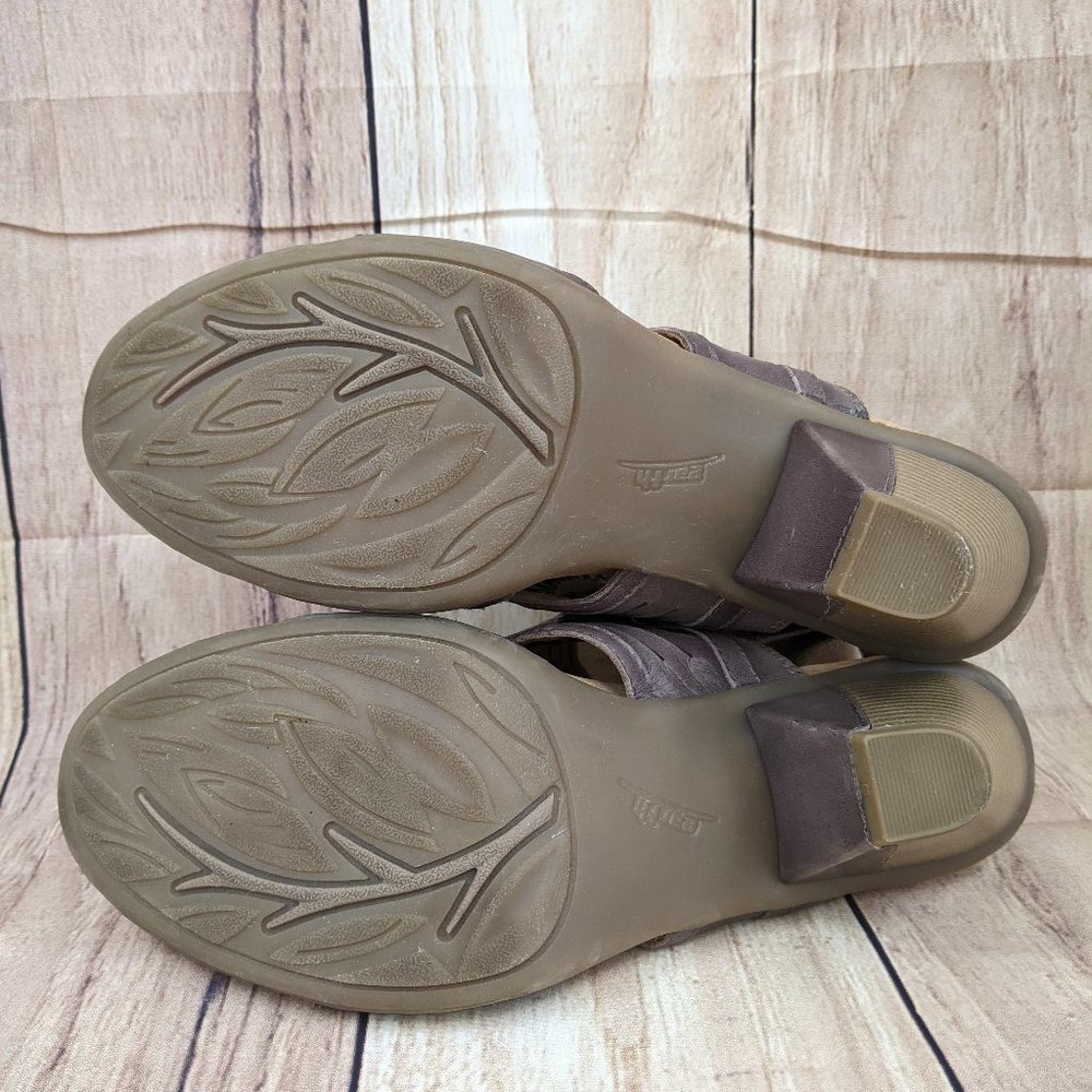 EARTH Libra Heeled Sandals Gray Leather Comfort Sandal Sz 10 - Picture 9 of 10